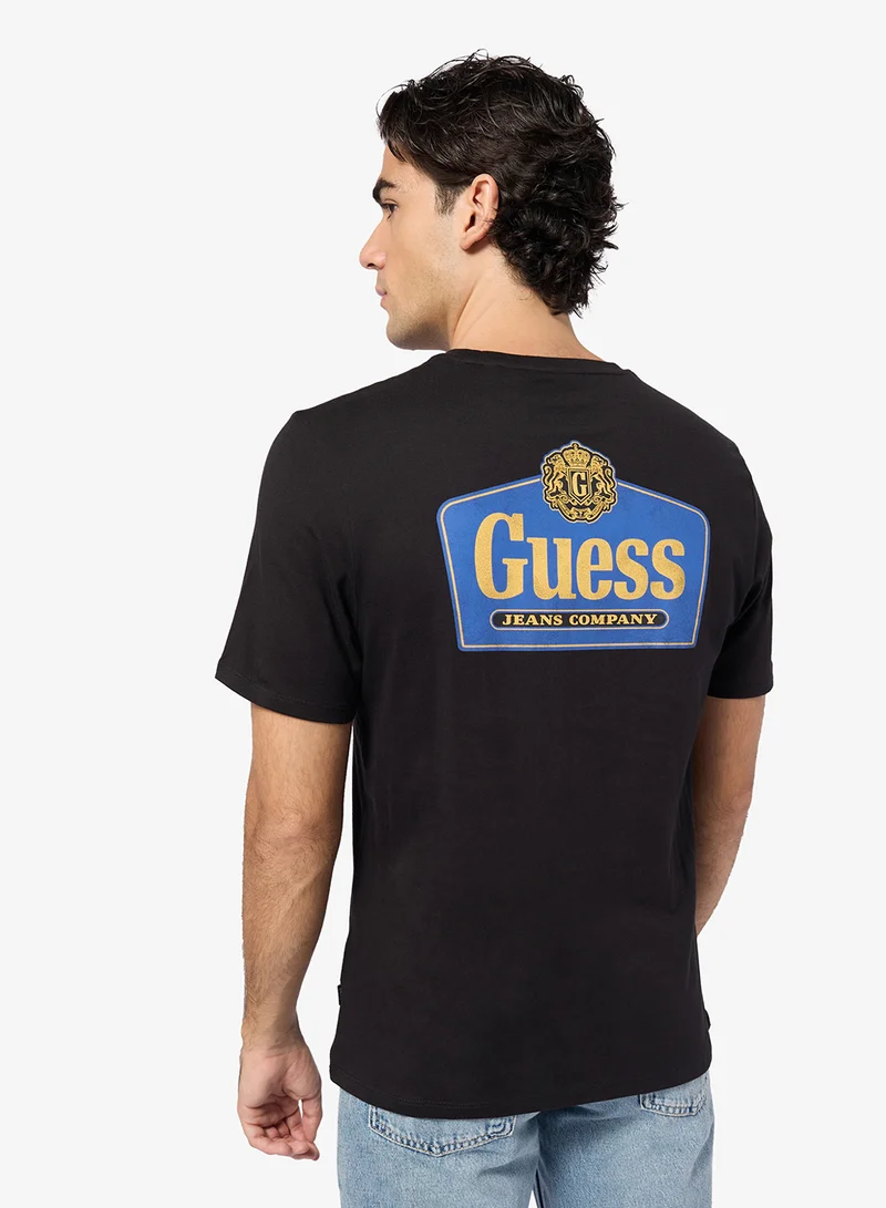 GUESS Short Sleeve Crew Neck Royal T-Shirt